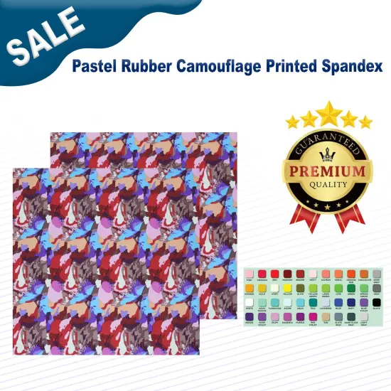 Pastel Rubber Camouflage Printed Spandex {1}