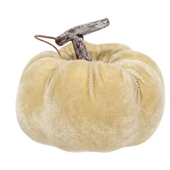 Ivory Foam and Fabric Pumpkin with Felt Accents, Moss, Raffia, Fall Decor {1}