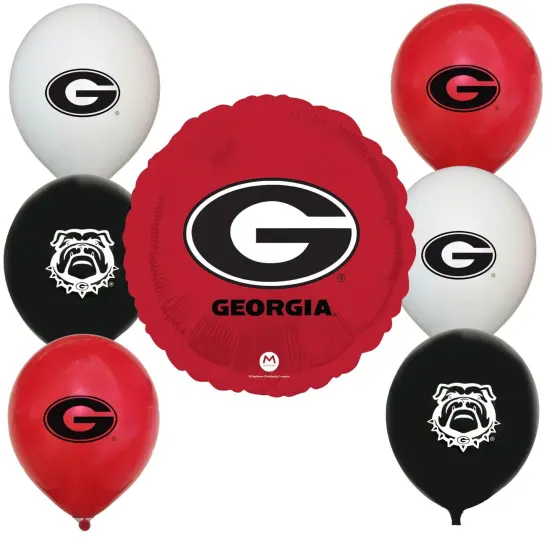 Georgia Bulldogs Balloons Party Supplies &ndash; University of Georgia UGA Logo Latex & Foil Balloons for Tailgates, Graduations, and Game Day Parties {1}