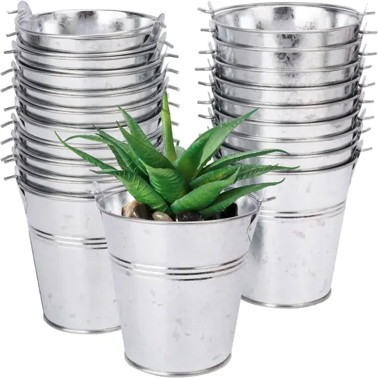 22 Pack 4" Mini Metal Bucket {1}