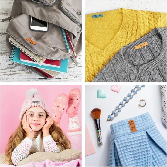 56 pcs Handmade Leather Labels for Crochet {3}