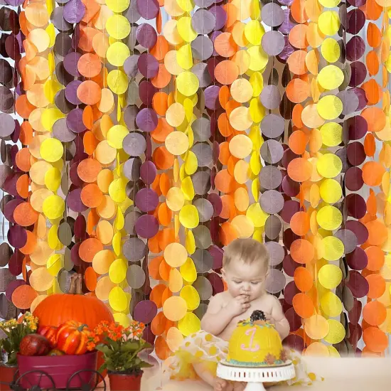 192Ft Fall Party Decorations Big Circle Dots Backdrop {4}