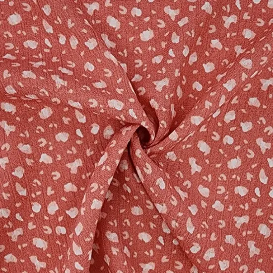 1 Yard Crinkle Rayon Fabric Burnt Coral Lightweight Apparel Material 50/52 Inches Width {1}