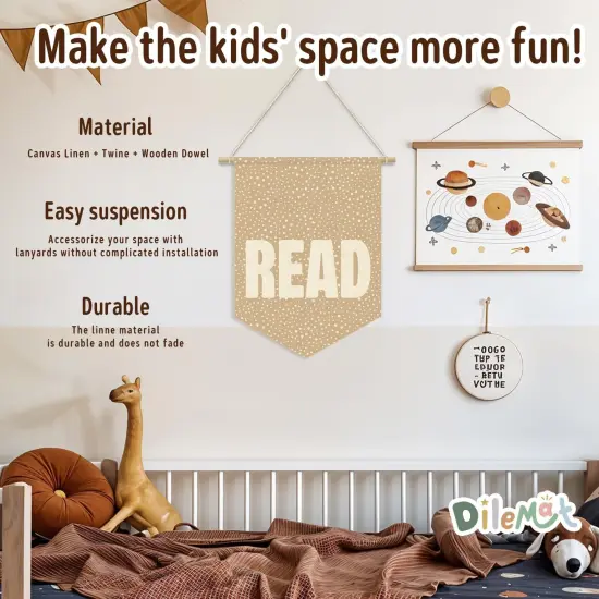 Read Sign for Classroom Linen Pennant Banner {2}