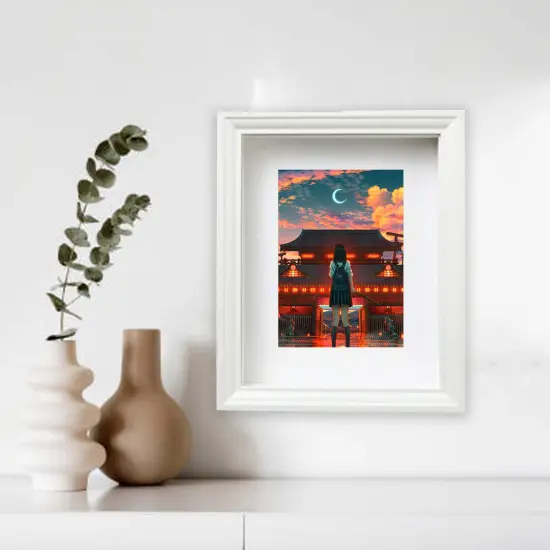 7 &frac34;x9 &frac34;" White Frame with Acid-Free Mat &ndash; Deep Profile for Hanging or Standing, Plastic Front Protection {2}