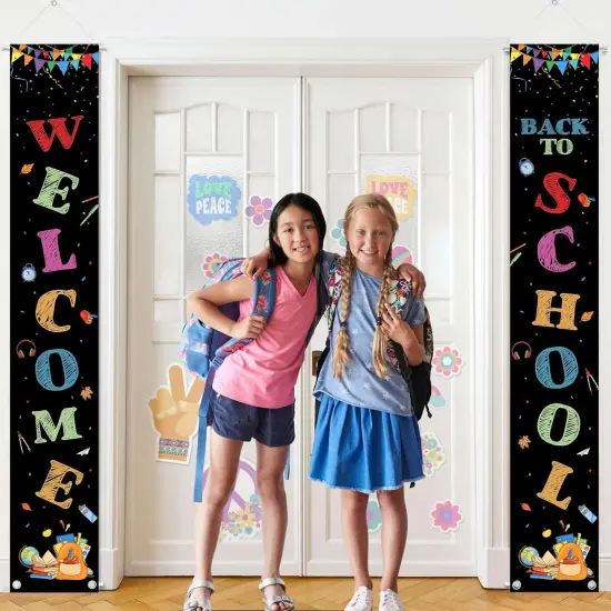 Welcome Back To School Banner Sign Backdrop(Back to School 2) {4}
