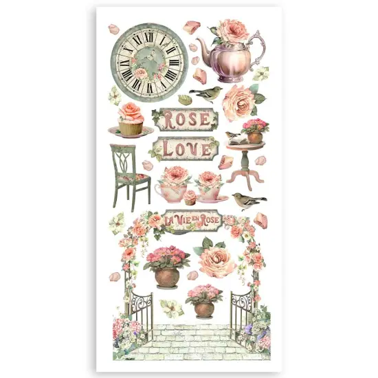 Stamperia Double-Sided Paper Cut-Outs 4/Pkg-House of Roses {4}