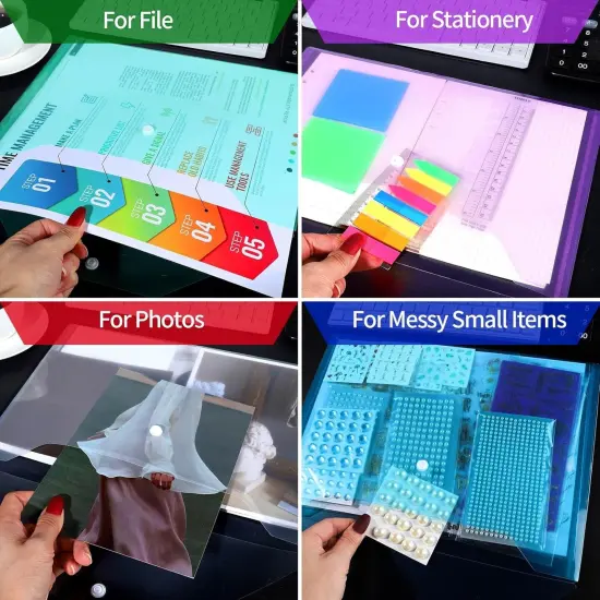 12 PCS A4 Plastic Envelopes with Snap Closure {5}