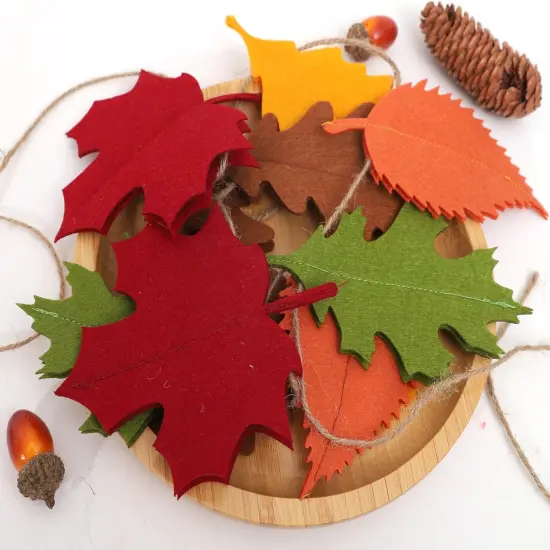 Felt Fall Leaf Garland - Double Layers Felt {5}