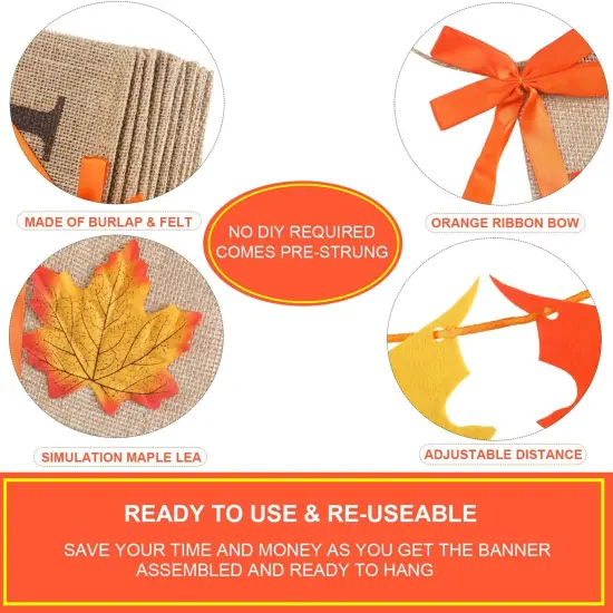 3 Pieces Happy Fall Banner {2}