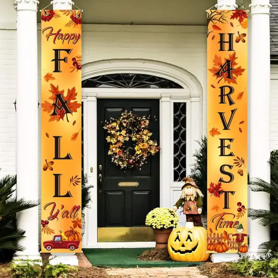 Fall Decoration Harvest Autumn Porch Welcome Sign Banner {5}
