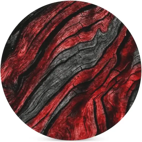 Black Red Wood Grain Drink Absorbent Coaster {2}