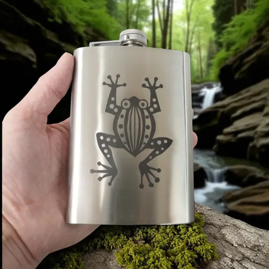 8oz Frog Stainless Steel Flask {3}
