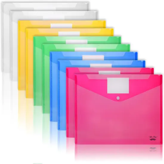 10 Pack Plastic Envelopes with Snap Closure {1}
