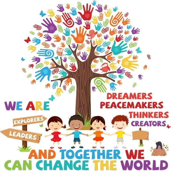 156PCS Classroom Tree Bulletin Board Decorations Set {1}