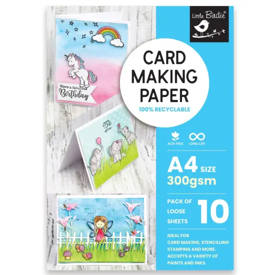 Little Birdie Card Making A4 Paper 300gsm-10 Sheets {1}