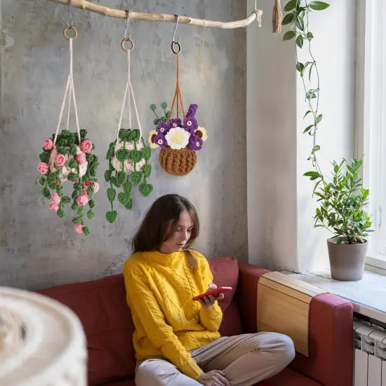 Beginner Crochet Kit - Hanging Plants {3}