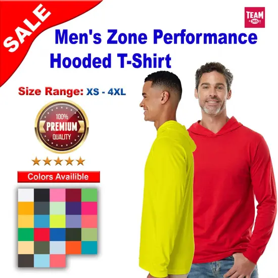 Team&reg; Men's Zone Performance Hooded T-Shirt SPORT DARK NAVY {2}