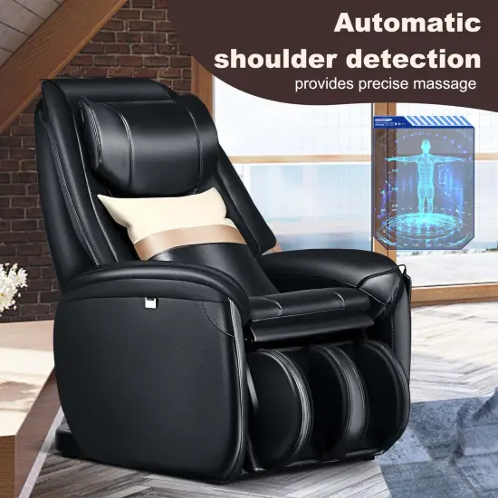 Costway Massage Chair Full Body SL Track Zero Gravity withPillow Reversible Footrest Heat Black/Green/Brown {2}