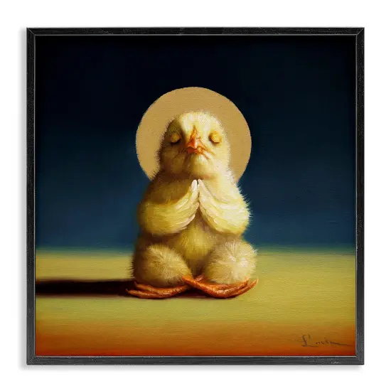 Stupell Industries Meditating Yoga Chick Framed Giclee Art Gray Frame {7}