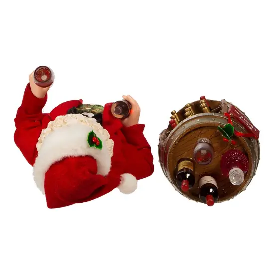 Kurt Adler 10.5-Inch Fabrich&eacute; Wine Tasting Santa, 2 Piece Set {5}