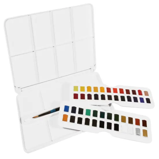 Daler-Rowney Aquafine Watercolor Paint Half Pan Studio Set-48/Pkg {4}