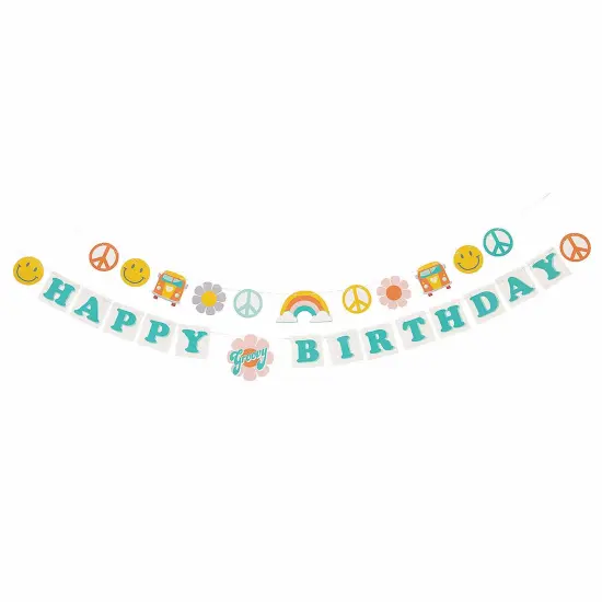 Groovy Party Happy Birthday Garland {4}