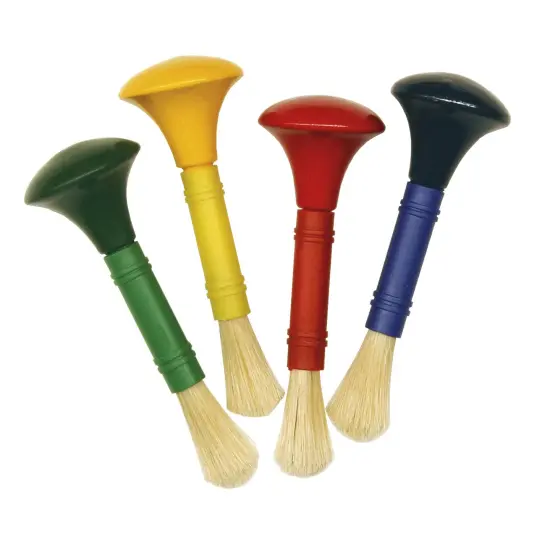 Beginner Paint Brushes, Door Knob Handles, 4 Assorted Colors, 5" Long, 4 Brushes {1}