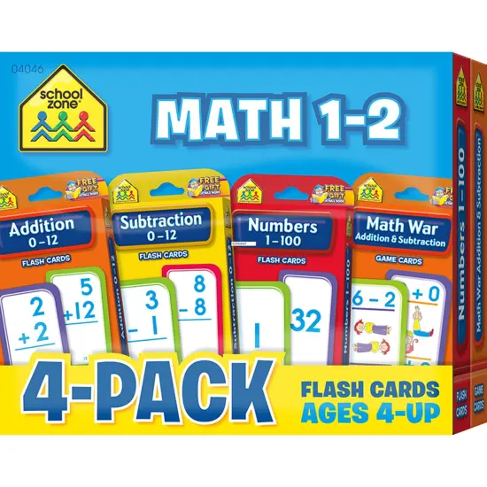 Math 1-2 Flash Card, 4-Pack {1}