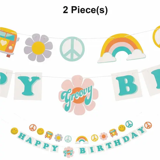 Groovy Party Happy Birthday Garland {1}