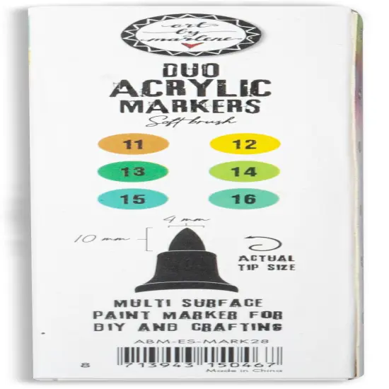 Studio Light Art By Marlene Duo Acrylic Markers 3/Pkg-Nr. 28, Greens {2}