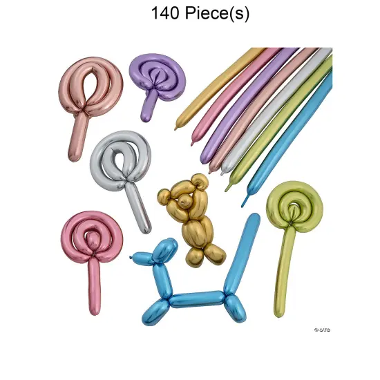 Skinny Chrome 60" Latex Balloons Bulk 140 Pc {1}