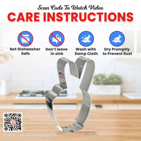 CookieCutter.Com Hand Peace Sign Cookie Cutter 4 in, Tin Plate Steel, Handmade in USA {5}