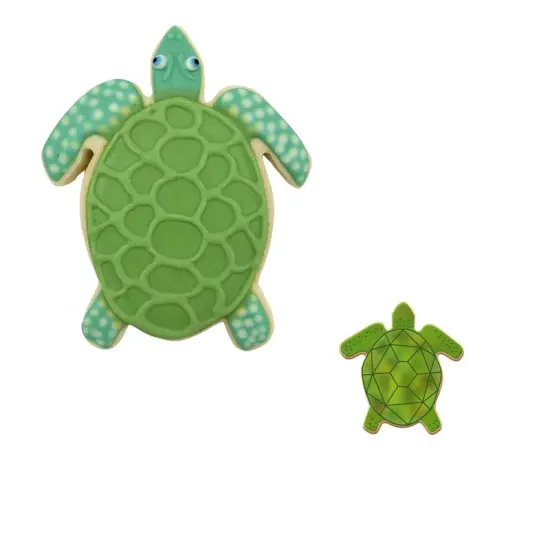 Sea Turtle Cookie Cutter 2 Pc Set. USA Tin Plate Steel - By CookieCutter.Com {2}