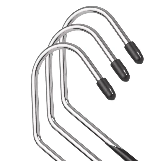 Casafield - 20 Open-Ended Pants Hangers - Easy Slide - Slim, Space Saving Design with Non-Slip Rubber Coating for Trousers, Slacks, Jeans, Skirts {3}