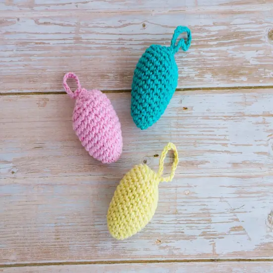 Hoooked Amigurumi DIY Kit W/Eco Barbante Yarn-Happy Easter Hanging Eggs {2}