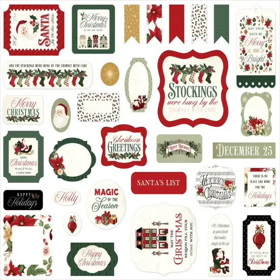 Carta Bella Cardstock Ephemera-Icons, A Vintage Christmas {2}