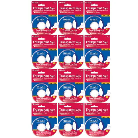 Transparent Tape with Dispenser, 3/4" x 1296", Pack of 12 {1}