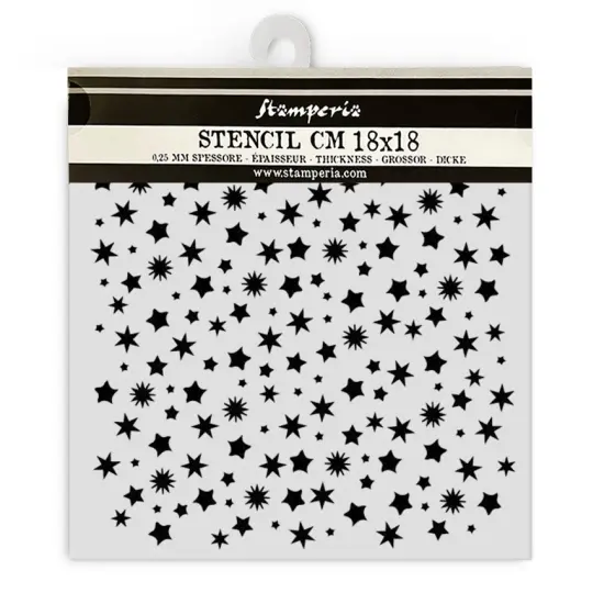 Stamperia Stencil 7"X7"-Classic Christmas Stars Pattern {1}