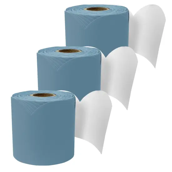 Rolled Scalloped Bulletin Board Border, Stone Blue, 65 Feet, Pack of 3 {1}