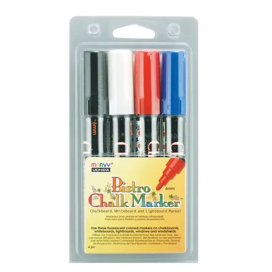 Broad Point Chalk Marker Broad Tip Set 4C, Basic Colors, Pack of 4 {1}