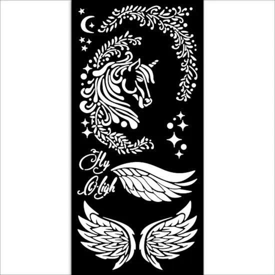 Stamperia Stencil 4.72"X9.84"-Wonderland Unicorn {3}