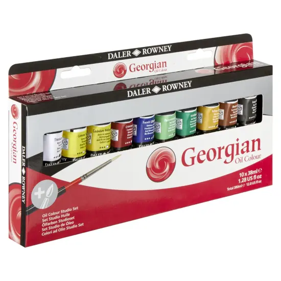Daler-Rowney Georgian Oil Paint Studio Set 10/Pkg-With Free Brush {3}