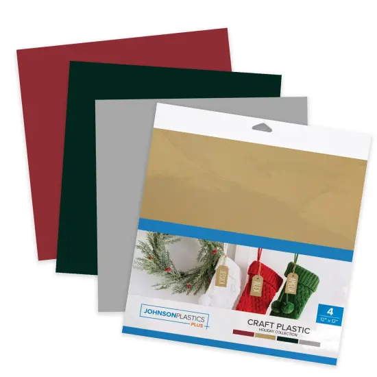 JPPlus Craft Plastic Plastic Craft Sheets for Cricut, Laser Cutter, & Engraver Use- Holiday, 4 Pack {1}