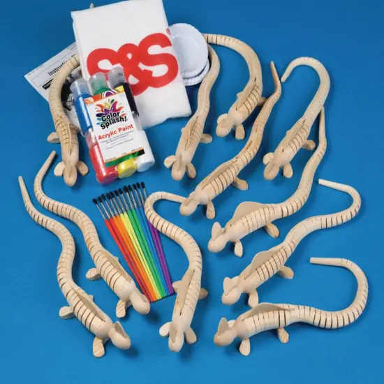 Flexible Wooden Lizard Craft Kit (Pack of 12) {2}