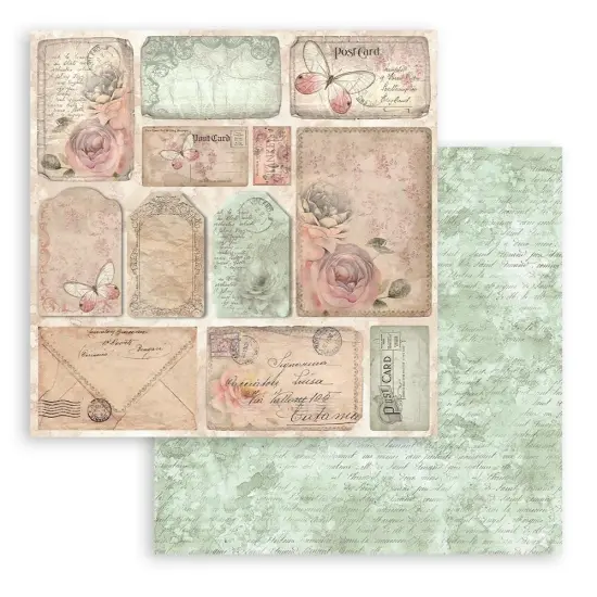 Stamperia Double-Sided paper Pad 8"X8" 10/Pkg-Shabby Rose {7}
