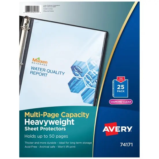 Clear Heavyweight Multi-Page Capacity Sheet Protectors, Holds 8-1/2" x 11" Sheets, Top Load, Pack of 25 {1}