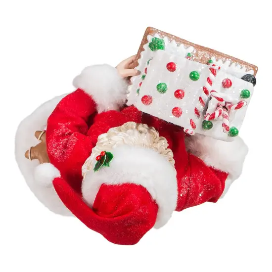 Kurt Adler 11-Inch Battery-Operated Santa with Light-Up Gingerbread House {5}