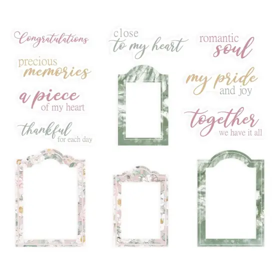 Precious Ephemera Cardstock Die-Cuts 12/Pkg-Frames & Words {2}