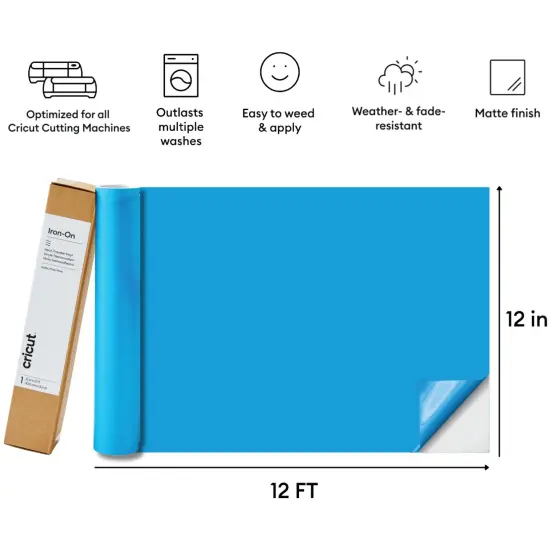 Cricut Iron-On Rolls Bundle - 12 in x 144 in Rainbow Heat Transfer Vinyl, 9 Count {2}